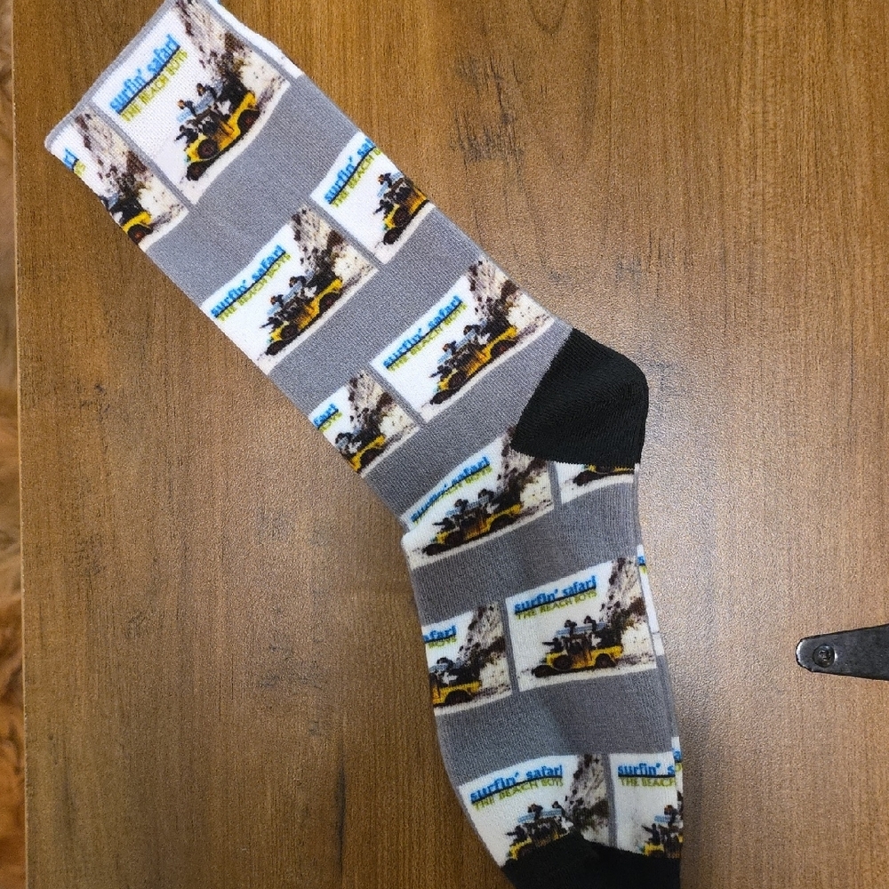 Gray and Black Dress Socks with Winter Sports Pattern
